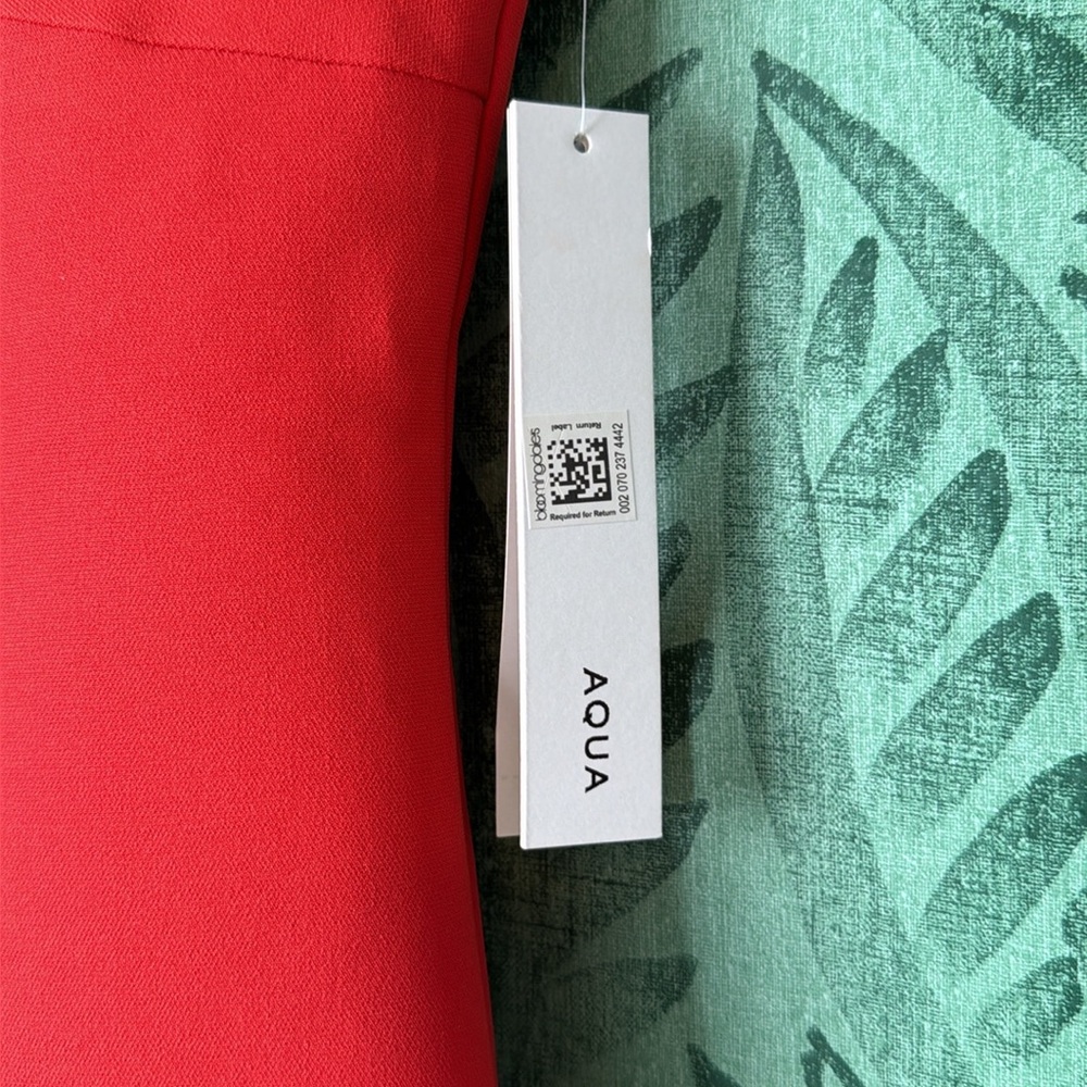 AQUA Red Square-Neck Midi Dress NWT’s sz S - Picture 6 of 11